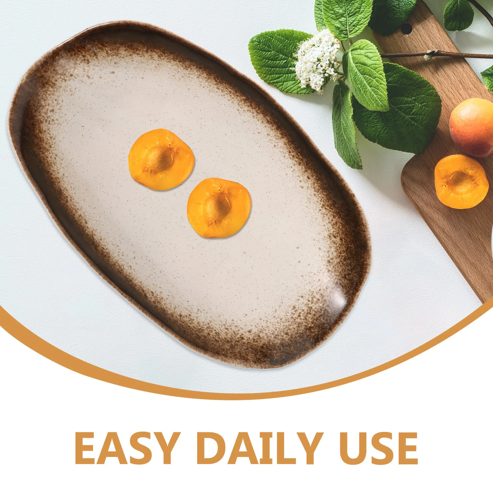 

Ceramic Stone Bowl Four Feet Vintage Decorative Plate Japanese Style Pottery Multi Purpose Food Platter Dessert Display