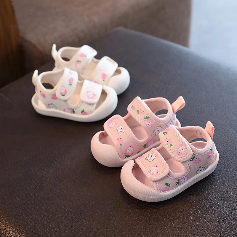 Baby Infant Soft Sole Summer Sandals Mesh Breathable Embroidered Flower Children Walking Shoes Breathable Non Slip Kids Sandals
