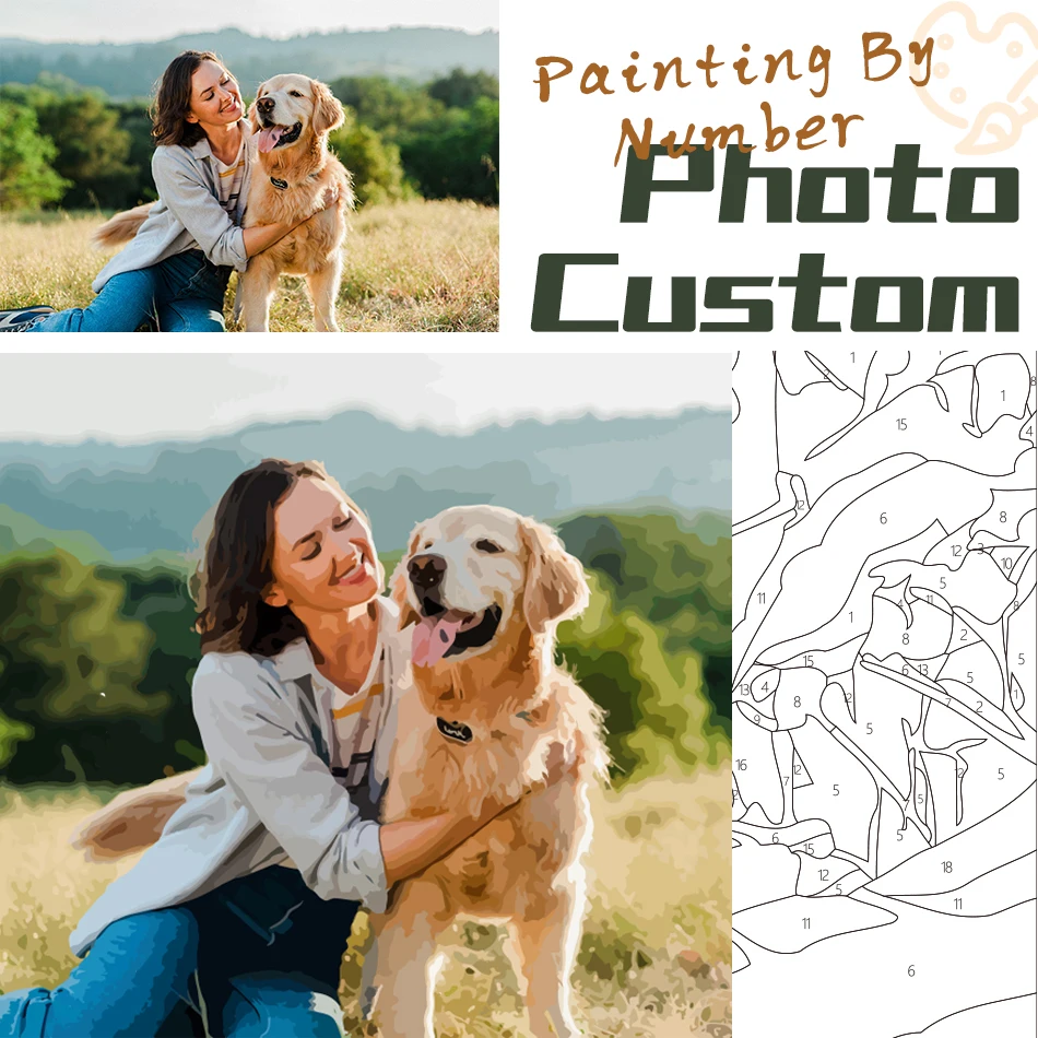 

24/36/48 Color Photo Custom Diy Painting By Numbers For Adults Drawing On Canvas Wedding And Party Photos Custom Retain Beautifu