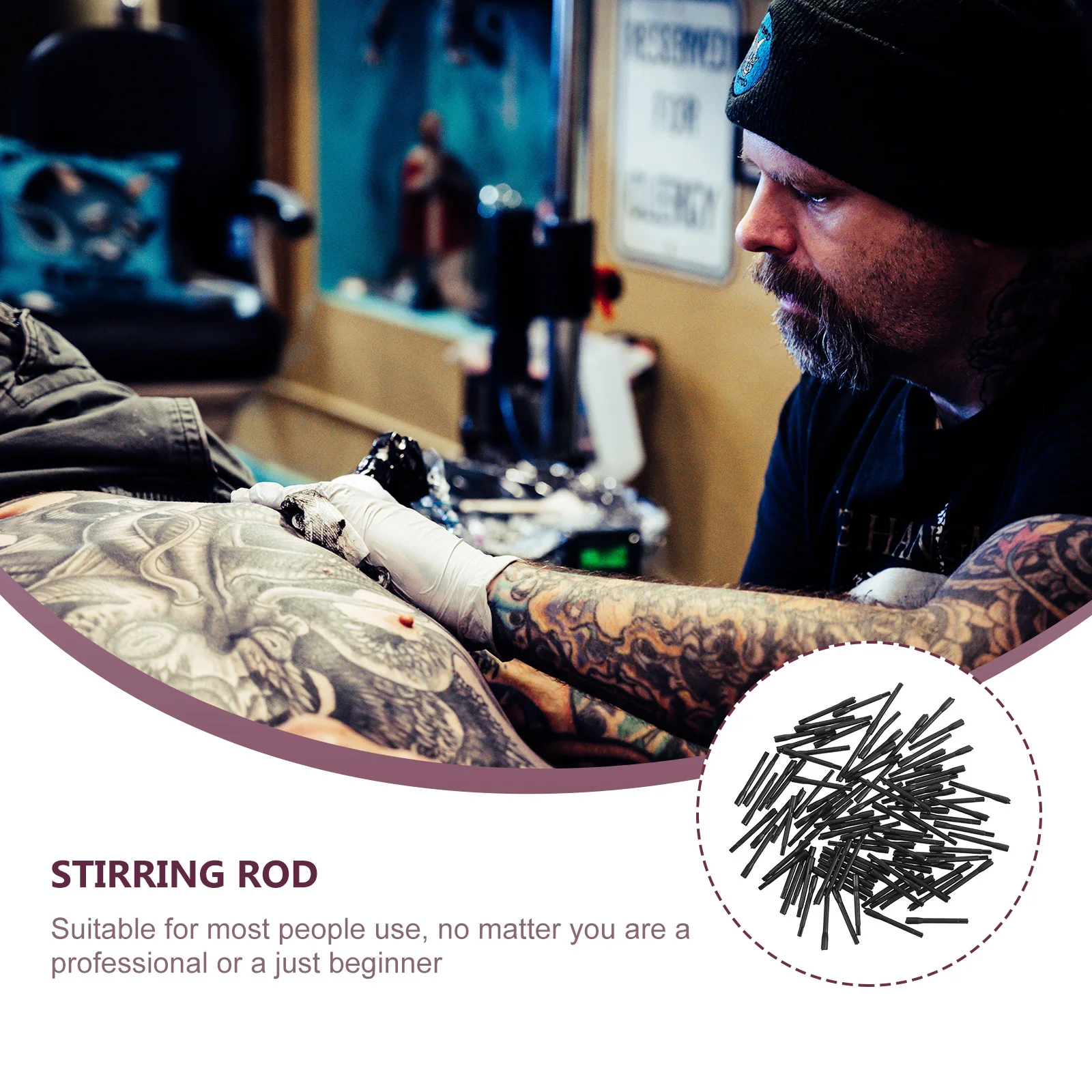 100 قطعة خلاط الصباغ الوشم الأسود المتاح البلاستيك اثارة العصي للوشم طلاء حبر الغراء خلط أدوات للمحترفين