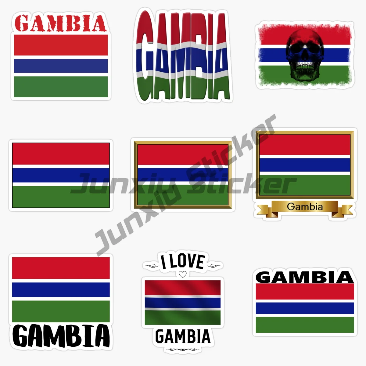 

GAMBIA National Flag and Emblem Car Sticker Vinyl Self-adhesive Stickers Applique