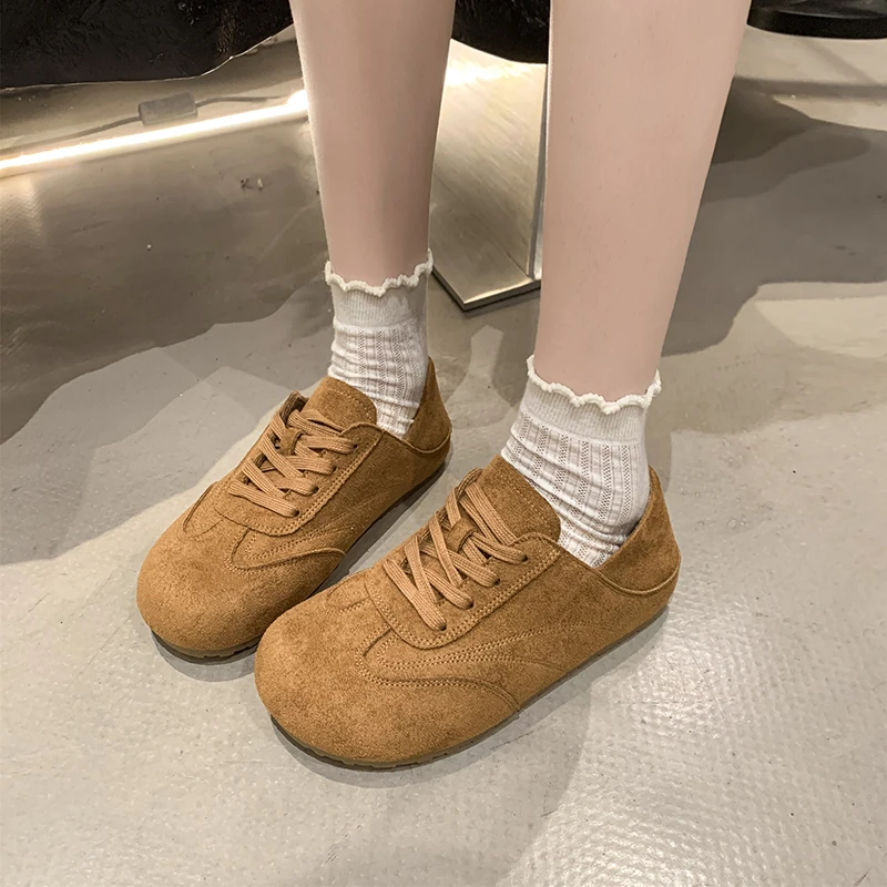 

Модные, универсальные, удобные, противоскользящие, дышащие, спортивные и повседневные женские туфли на толстой подошве с круглым носком на шнуровке