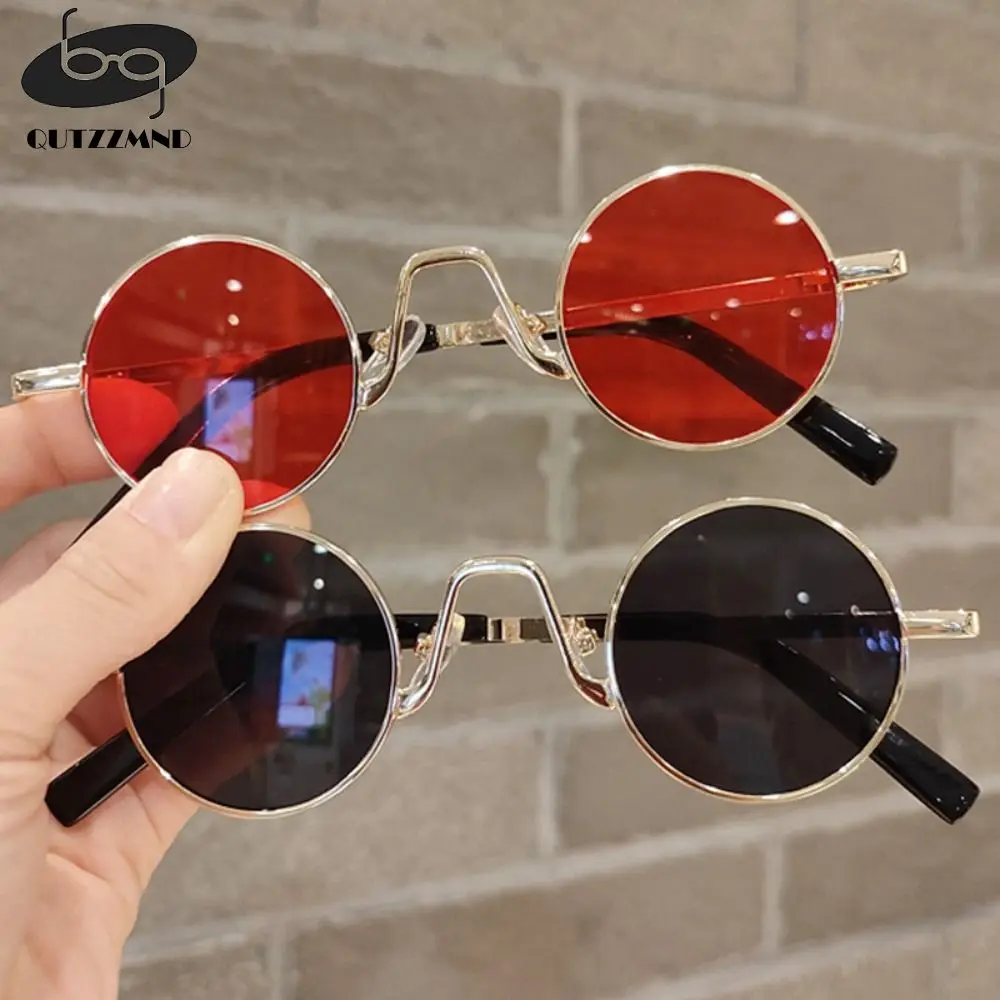 

Small Round Sunglasses for Women & Men Circle Retro Shades Metal Hippie Sun Glasses UV400 Protection Punk Eyewear Vintage