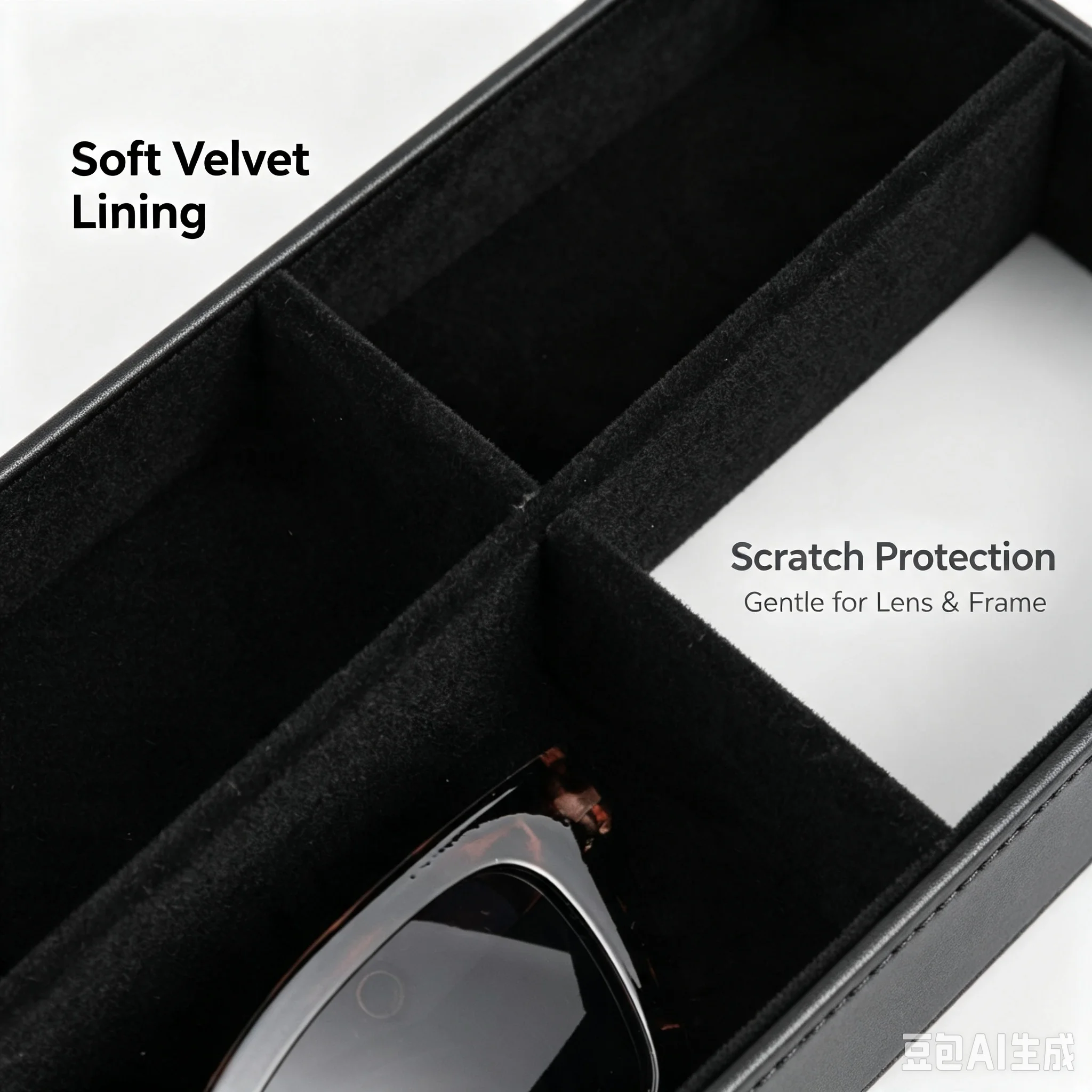 8-Slot Sunglass Organizer,Velvet Sunglass Holder for Drawer | Vanity Glass Holder,Sunglass Case For Multiple Sunglass