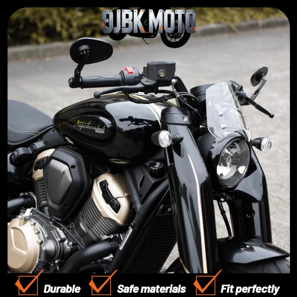 

【Perfect fit】For Benda Napoleon Bob500 modified oval handle foldable rearview mirror with wide field of view and anti-glare