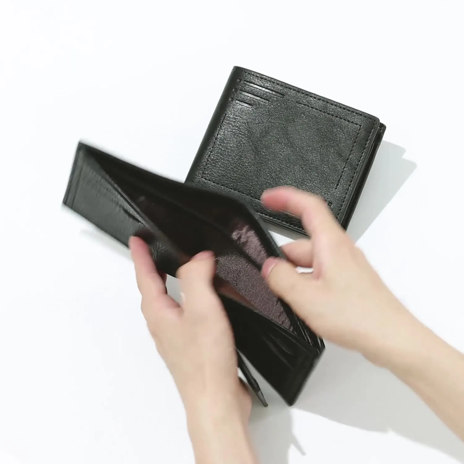 정품 소프트 남성 지갑 PU 가죽 짧고 얇은 지퍼 동전 지갑 명함 지갑 고급스러운 느낌 크로스보더