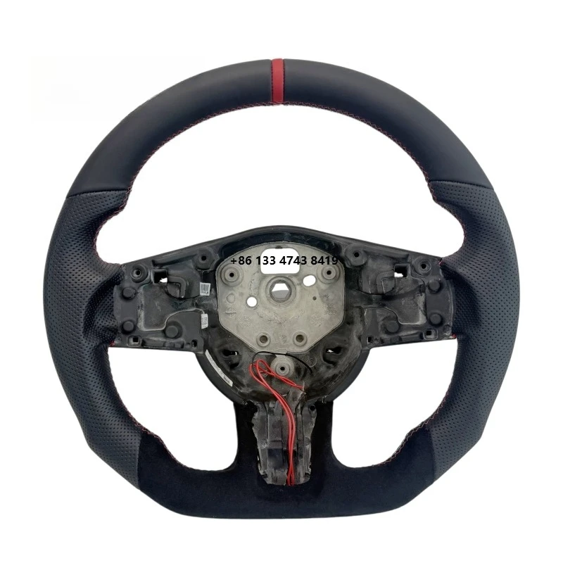 

Racing ECR High Custom Design Flat Bottom Heated Leather Steering Wheel