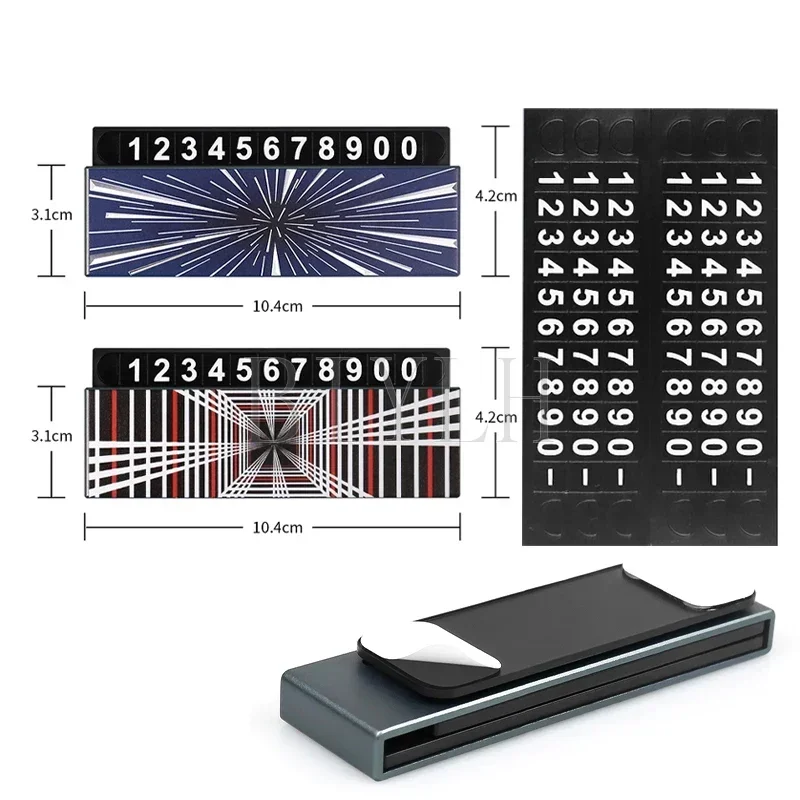 Targa di parcheggio in metallo per TESLA MODEL 3 Y XS numero di telefono nella diapositiva dell\'auto per nascondere il numero di telefono targa di