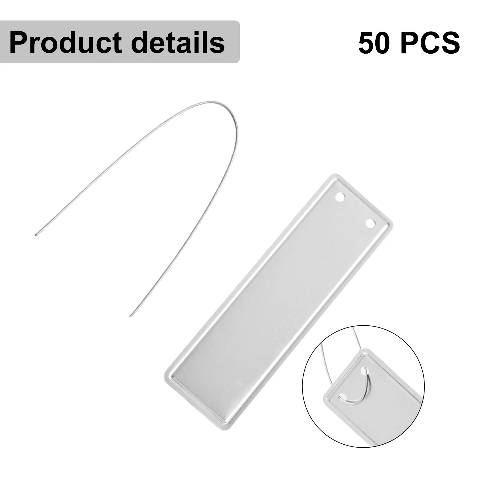 50pcs Aluminum Plant Labels Double Sided Waterproof Metal Tags for Garden Trees with Iron Wire for Simple Attachment