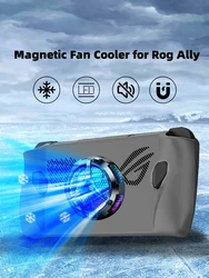 Rog Ally Fan,Semiconductor Cooler for Rog Ally with 7-Blade Fan,RGB Light,Fast Cooling Magnetic Fan Cooler for Rog Ally Handheld