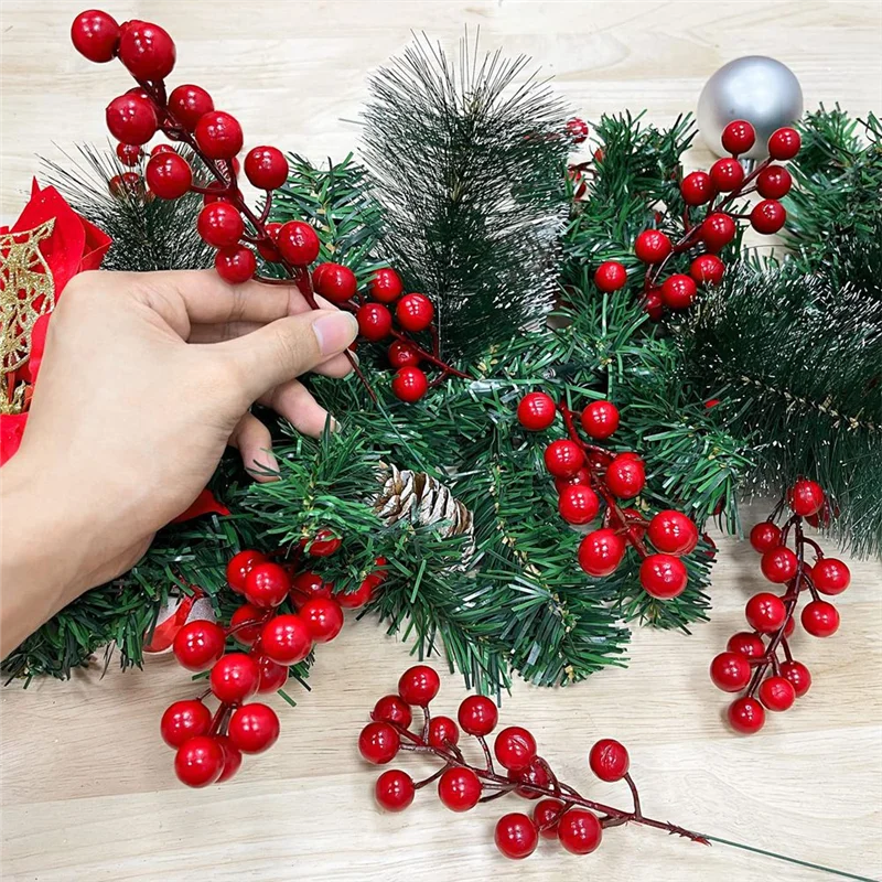 A59E-25 قطعة 20 سنتيمتر سيقان التوت زينة عيد الميلاد ، عيد الميلاد يختار فروع العصي الأغصان سهلة التركيب سهلة الاستخدام