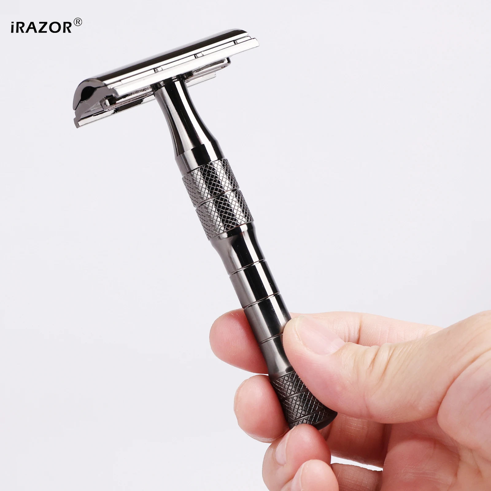 

Классическая безопасная бритва iRAZOR с двойным лезвием, ручная бритва для влажного бритья с 10 лезвиями из нержавеющей стали, инструмент для барбершопа и груминга для мужчин, подарок