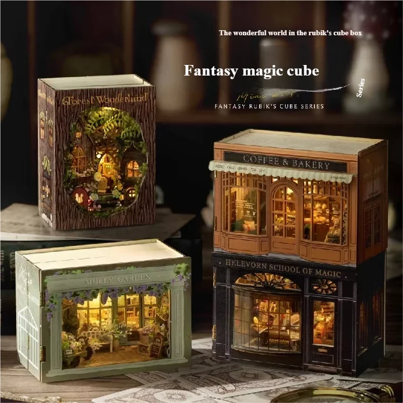 منزل ذكي ممتع يمكنك صنعه بنفسك سلسلة مكعب سحري صغير قطع ورق مجانية وإكسسوارات تصميم قابل للطي هدية إبداعية #3