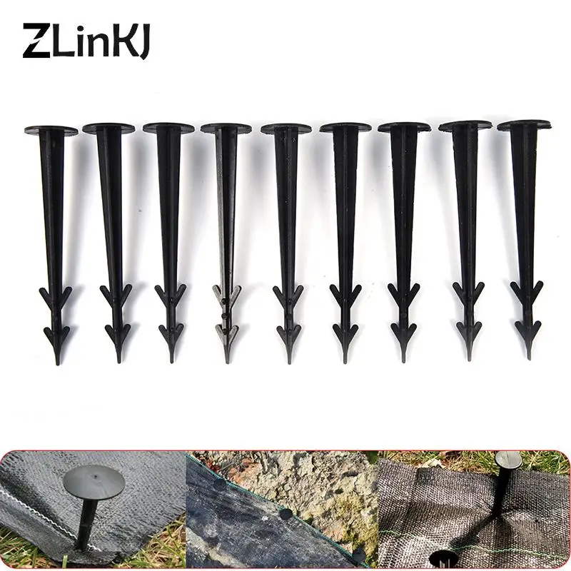 50Pcs Plastic Garden Cover Cloth Securing Stakes Spikes Lawn Pins Pegs Sod Staples Anchoring Weed Fixing Landscape Tools