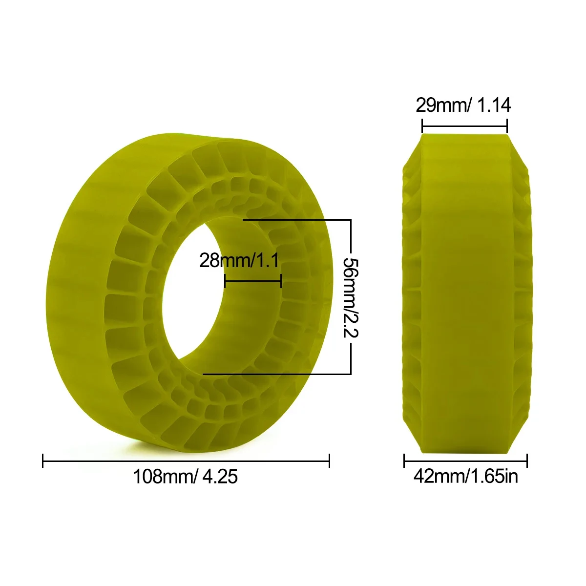 2/4Pcs Silicone Rubber Insert Foam 108mm Fits 1.9\