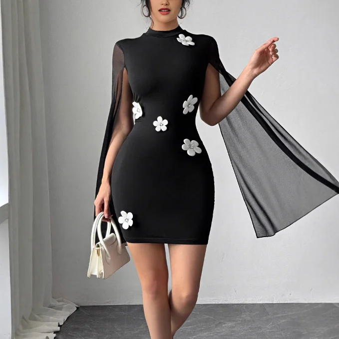 

Luxurious Women's Evening Dresses Temperament Package Hip Flower Decorative Dress for Women