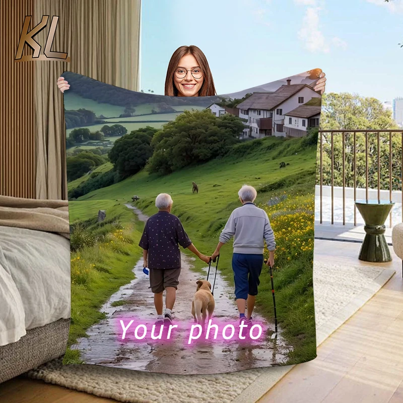 

Your Picture Blanket Cover Coral Fleece Plush Customized DIY Print on Demand Dropshipping Warm Throw Blankets for Bed Bedspread