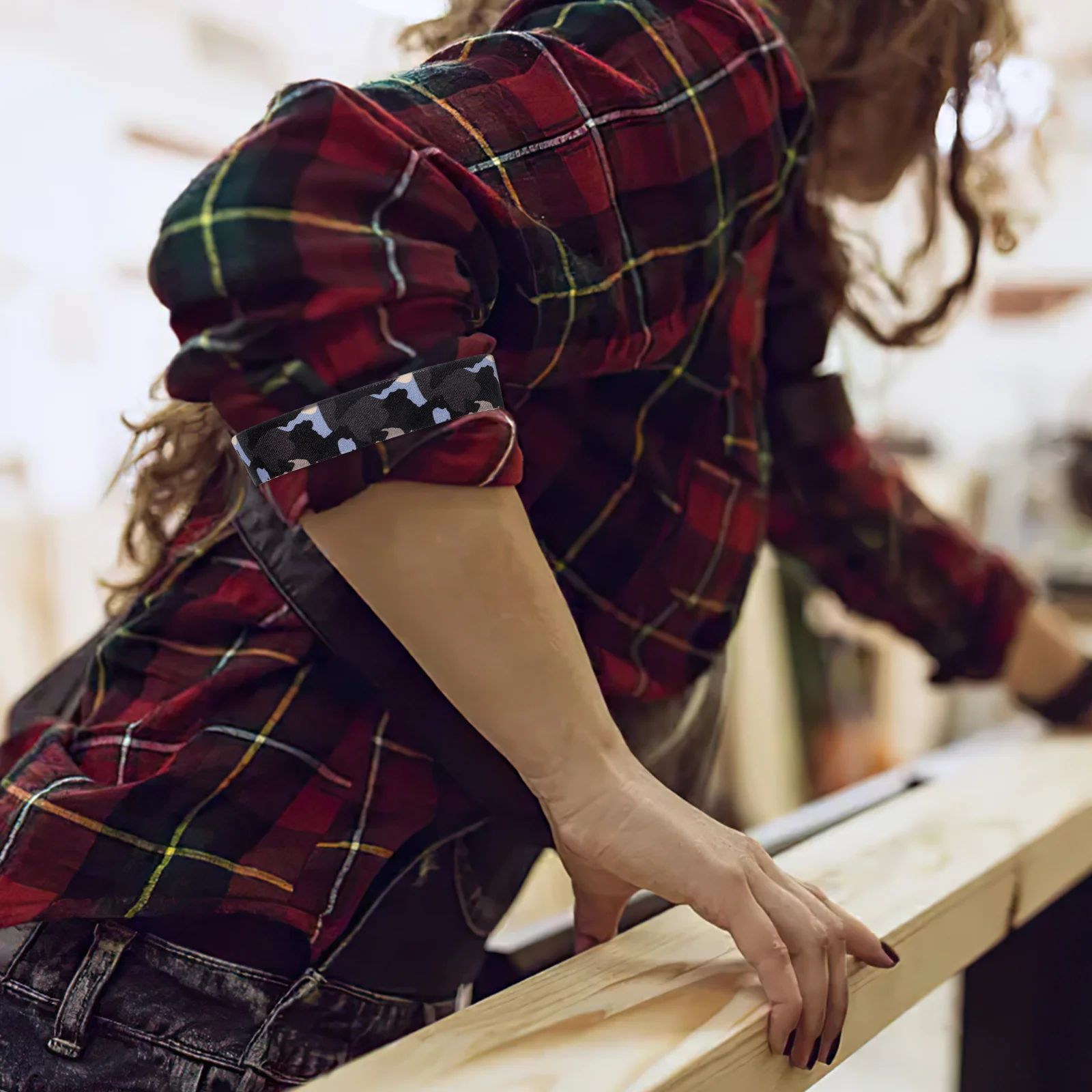 1 زوج شارات مرنة أصحاب قابل للتعديل للرجال النساء قميص الكفة الأربطة دائم الذراع العصابات كم الأربطة للرجال قميص #6