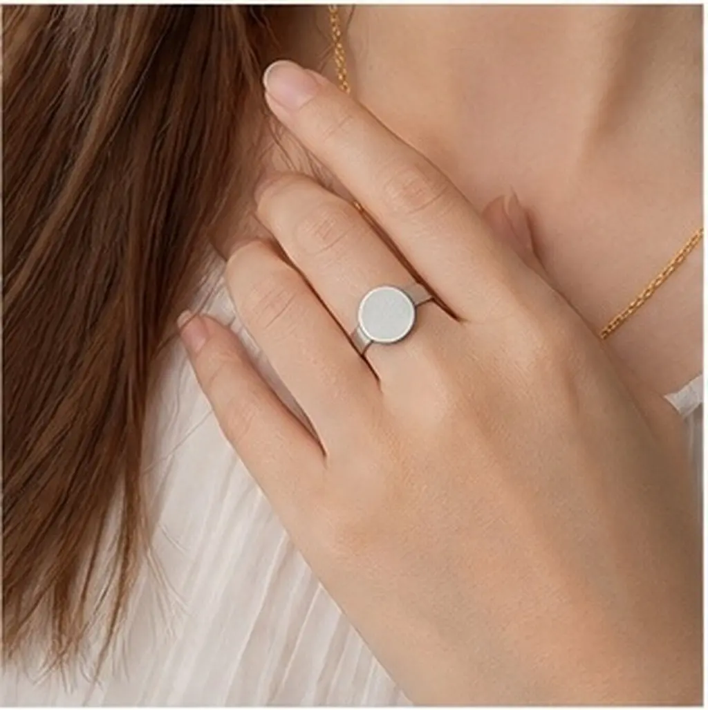 40Pcs Rings Blank Base Stainless Steel 12Mm Round Bezel Tray Flat Pad for DIY Jewelry Making Cabochon Finger Rings