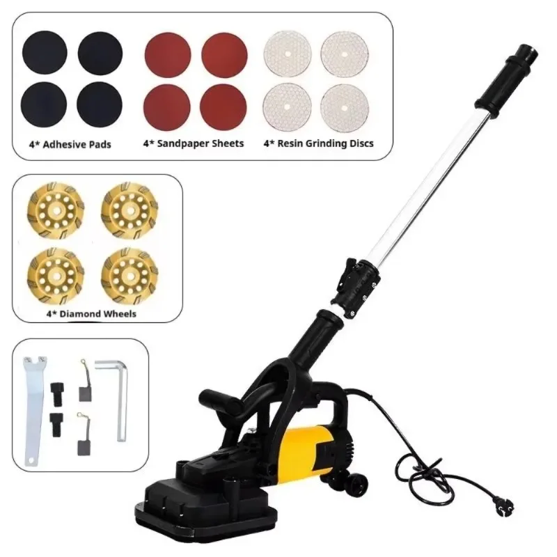 4-Head Dustless Floor Grinder Electric Concrete Grinder Epoxy Floor Polisher Cement Terrazzo Grinding Machine
