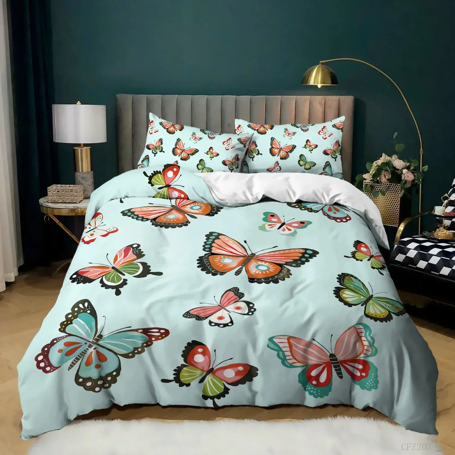 

Butterfly Blue Red Butterflies Comfortable Duvet Quilt Cover Pillowcase Bedding Set Children Bedroom Decoration Home Textile