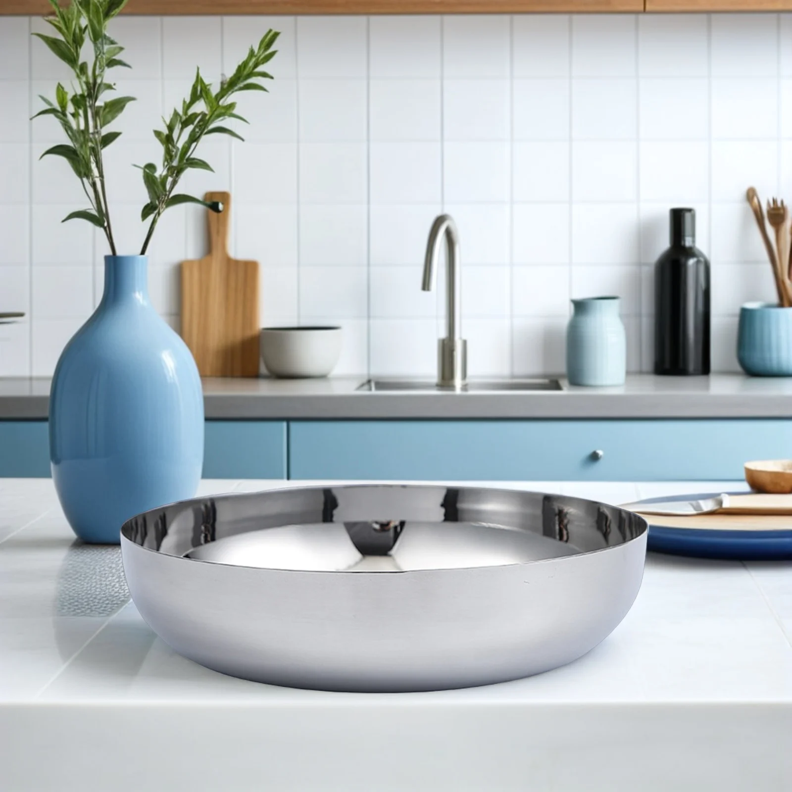 

Stainless Steel Ramen Bowl 20Cm Large Salad Fruit Serving Bowl For Home Party Kitchen Multi-Function Food Container