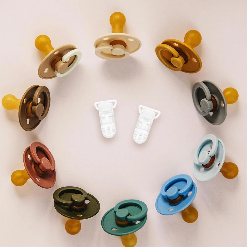 

50Pcs Baby Pacifier Clips Plastic Suspender Clips Infant Bib Leash Holder Lightweight Anti-Drop Holder Anti-Drop Pacifier Clip