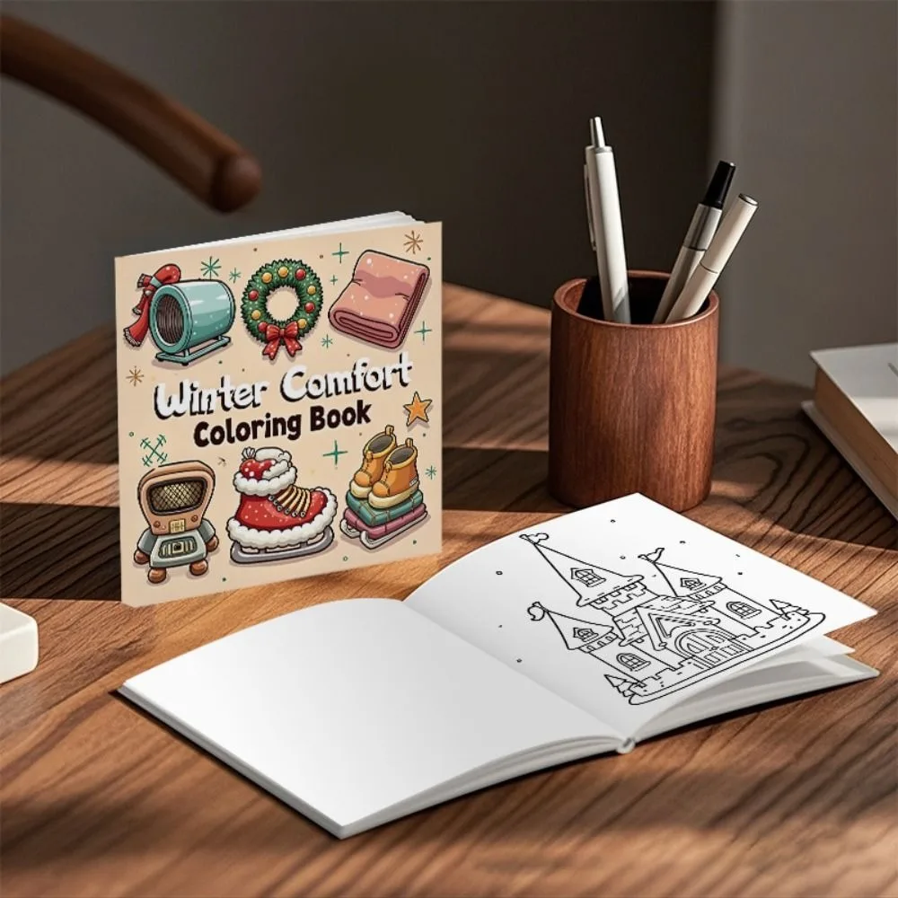 

Высокое качество, 22-страничная мультяшная зимняя книжка-раскраска, образовательная забавная книга-каракули, релаксация, Пасхальная книга для рисования граффити, вечеринка