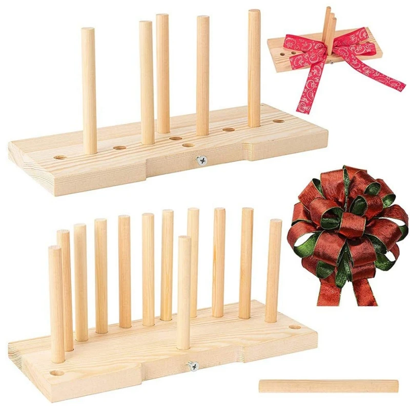 Wooden Crafts DIY Bow Maker For Ribbon Double-Sided Bow Maker Tool Creating Gift Bows Holiday Wreaths DIY Crafts Party