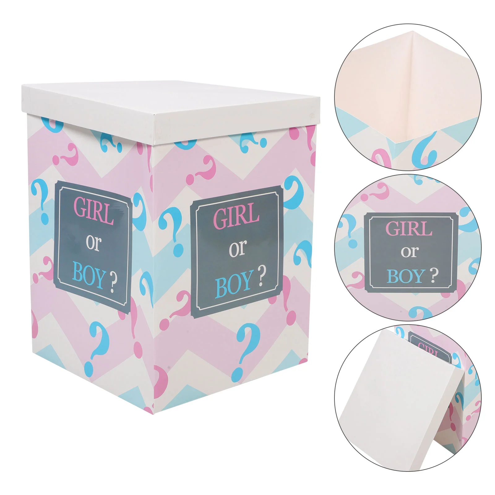 

Box Baby Shower Blocks Flash Boy or Girl Balloon Boxes Paper Gender Reveal Decorations for