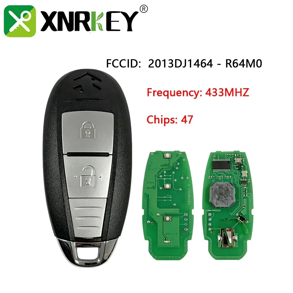 

CN048006 Replacement 2013DJ1464-R64M0 ID47Chip Smart Remote Key For Suzuki Vitara 2 Button 434MHz Car Key Control