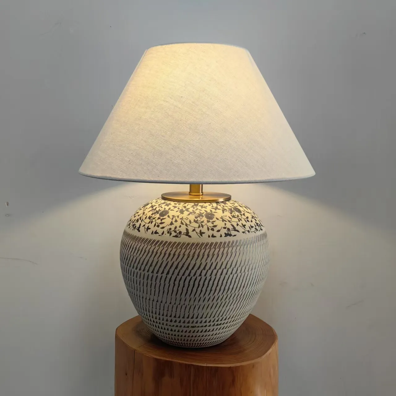 Wabi Sabi Wind Ceramic Desk Lamp Hotel B & B Tea Room Model Room Desk Lamp