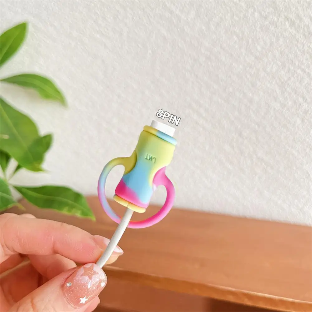 Protezione del filo protezione del filo del cavo colorato ricco protezione del cavo del caricatore di Design del fumetto in Silicone durevole per Iphone per i dati