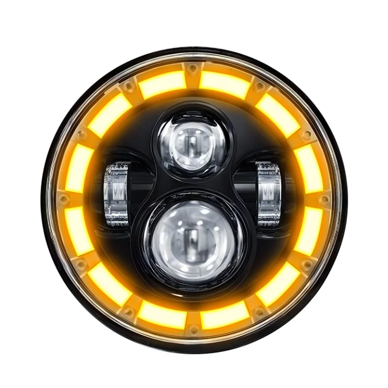 

1 PCS 7 Inch LED Headlight, Waterproof Round Headlamp With High Low Beam DRL Turn Signal For Cars Motorcycles