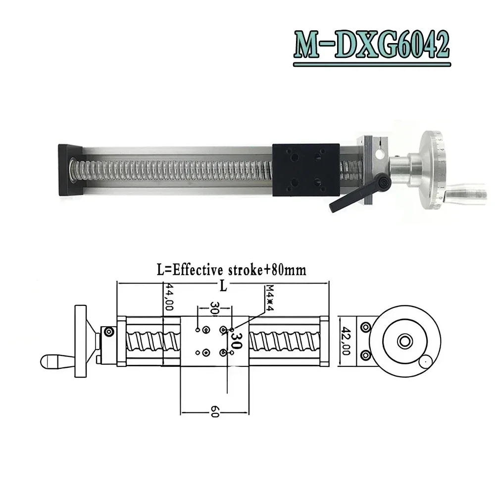 100 ミリメートル-300 ミリメートルストローク SFU1605 C7 ボールねじ手動リニアアクチュエータスライドテーブルステージハンドホイールリニアレール CNC 3D プリンタ 60 キロ