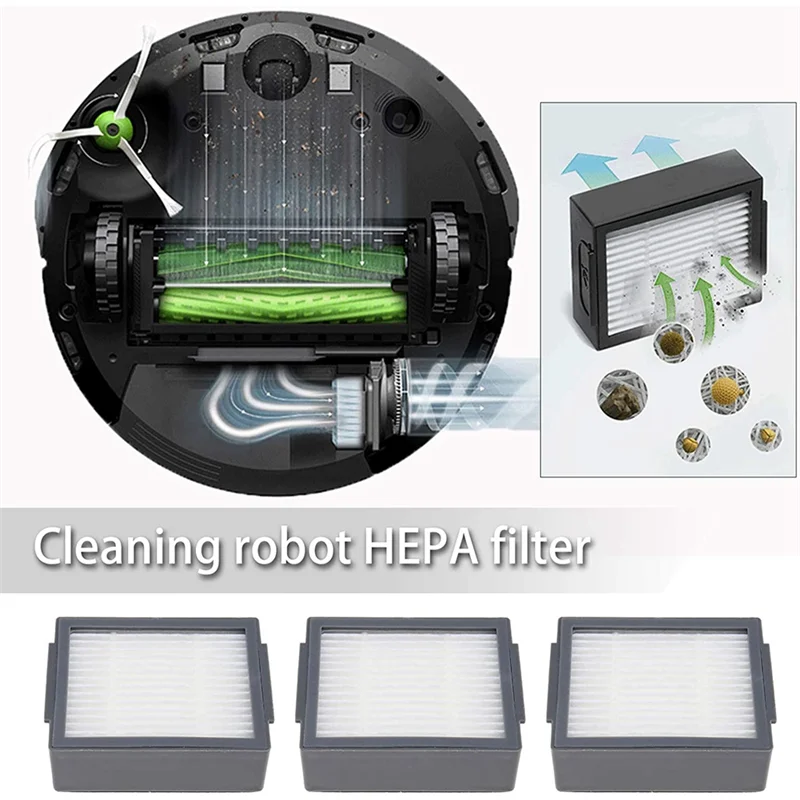 Filtro hepa de substituição a20m, 18 peças para irobot roomba evo, i, e, série j: e5 e6 e7 i1 i3 i4 i5 i6 i7 i8 j7 j8 + e plus versões