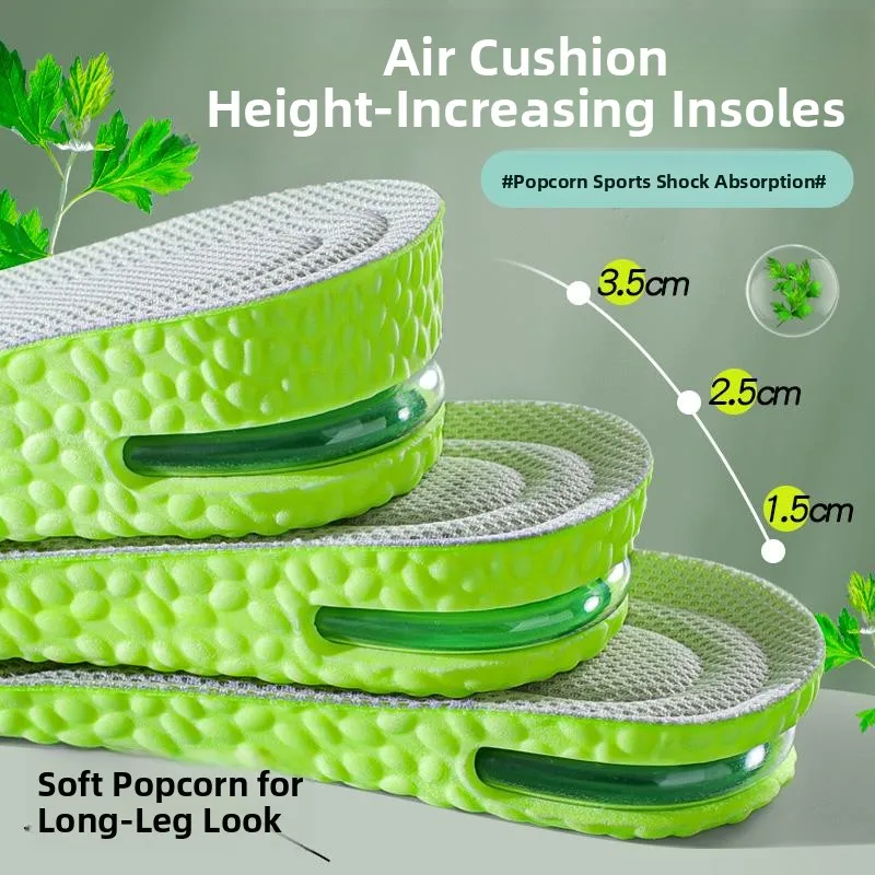 High Elastic Breathable Sports Shoe Insoles Women's 3cm Heightening Invisible Inner Pad Shock Absorption Men's Full Pad