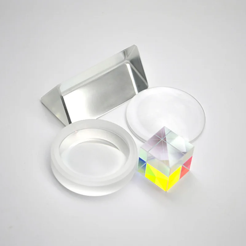 

Color prism, triangular prism convex lens concave lens optical four-piece set physics experiment equipment