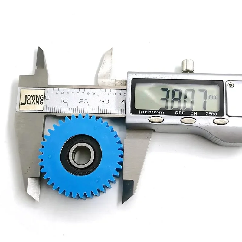 36T Black 608RS Bearing Electric Vehicle Motor Gear OD=38mm Durable Nylon Pinions Blue White Color