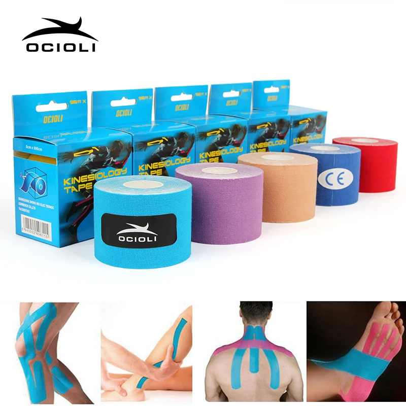 5M Lenght Elastic Kinesiology Tape Gym sports Knee Muscle Protector Fitness Bandage Athletic Recovery Elastic Tape Muscle Tape