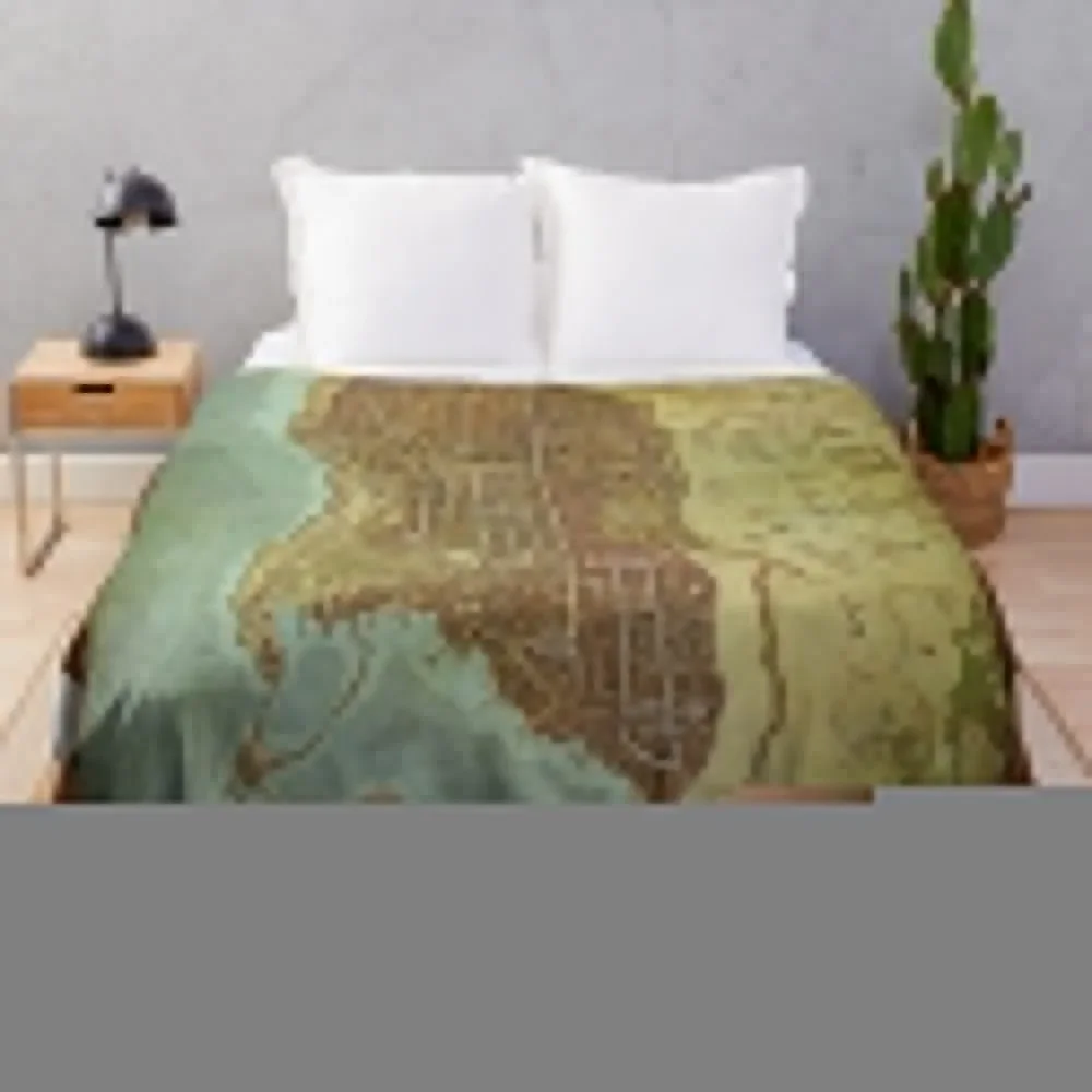 Waterdeep City Map Throw Blanket Warm Comforter Flannels Blankets