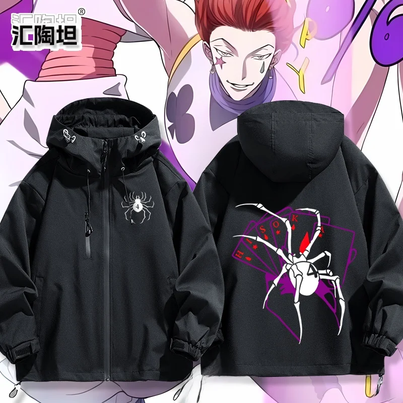 

Повседневная ветровка в стиле аниме (осень-зима), модная верхняя одежда, пальто унисекс из полиэфирного волокна