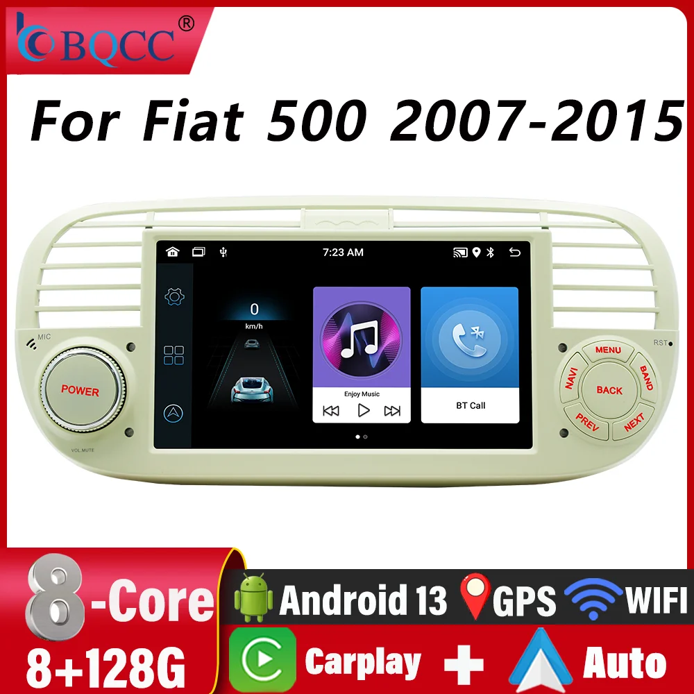 

BQCC 7 inch FIAT 500 2010~2015 Android car radio navigation support reversing image WIFI GPS recording Android AUTO CARPLAY