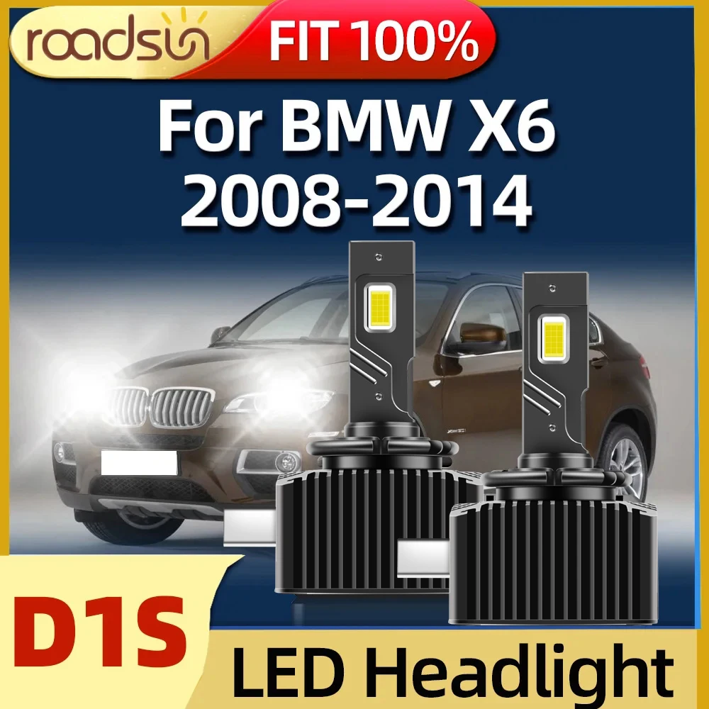 

Roadsun 2Pcs Car Light D1S LED Headlight 6000K CSP Chip 1:1 Xenon Fit For BMW X6 2008 2009 2010 2011 2012 2013 2014