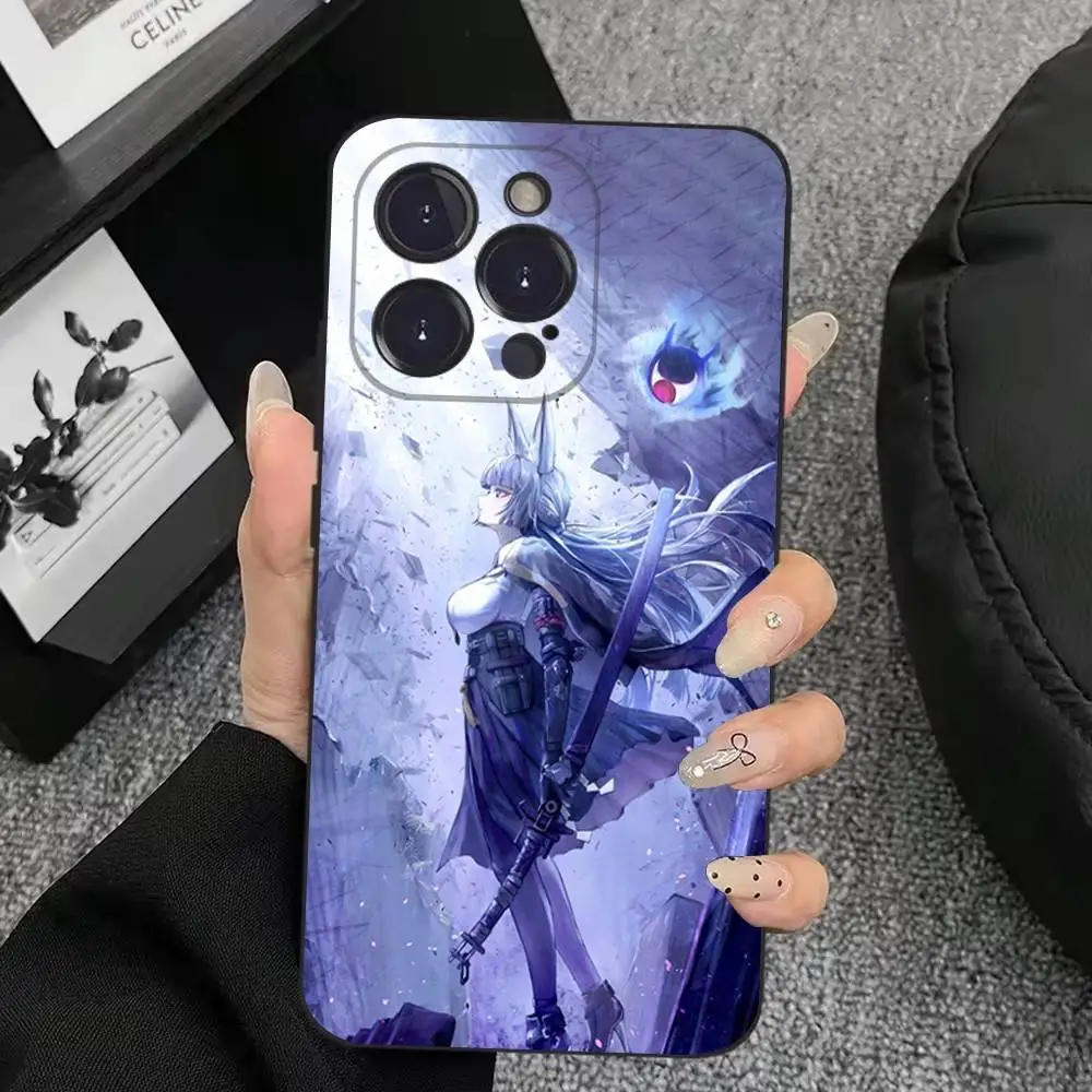 حافظة هاتف H-Hoshimi M-Miyabi ZZZ لهاتف iPhone 17,16,15,14,13,12,11,Plus,Pro Max,XS,X,XR,SE,Mini,8,7,غطاء أسود من السيليكون الناعم