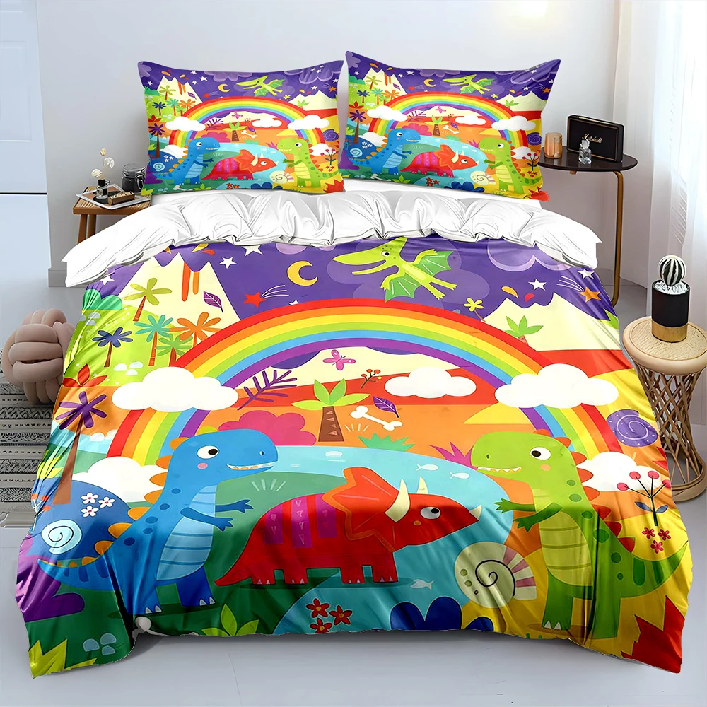ชุดผ้าคลุมเตียงลายการ์ตูนไดโนเ - Duvet Cover Sets With Zipper บทวิจารณ์และราคา