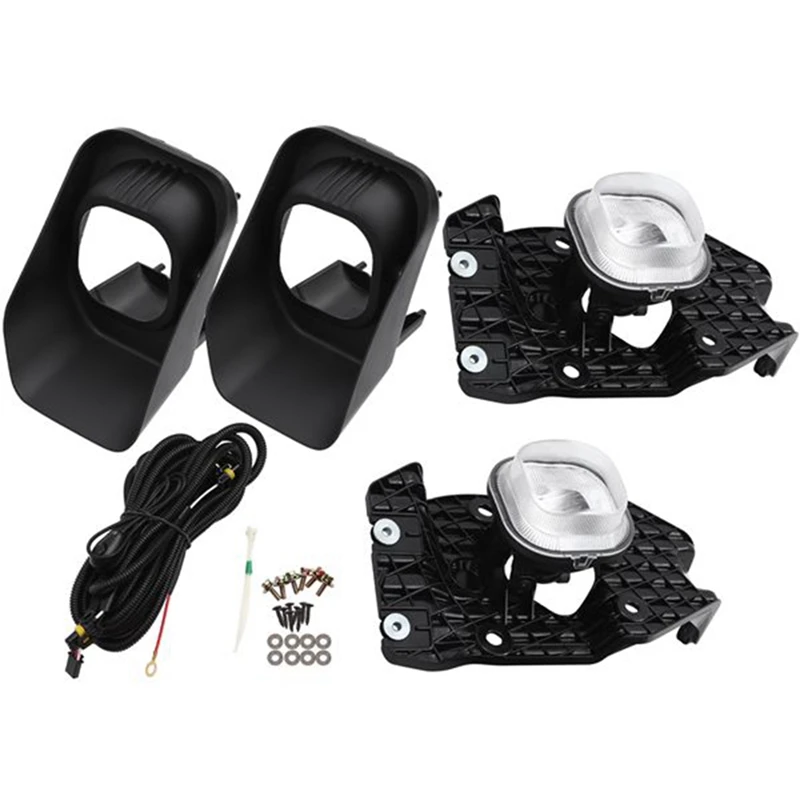 2 Pcs Clear Bumper Fog Lamp Car Accessories Black For Ford F-250 F-350 Superduty 2011-2016