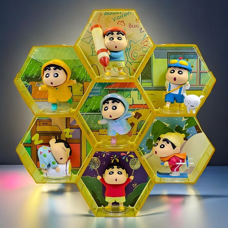 

New Crayon Shin-Chan Blind Box Six Six Six Ornament Toy Figure Cute Anime Kawaii Cartoon Doll Pvc Toy Figurine Ornament Gifts