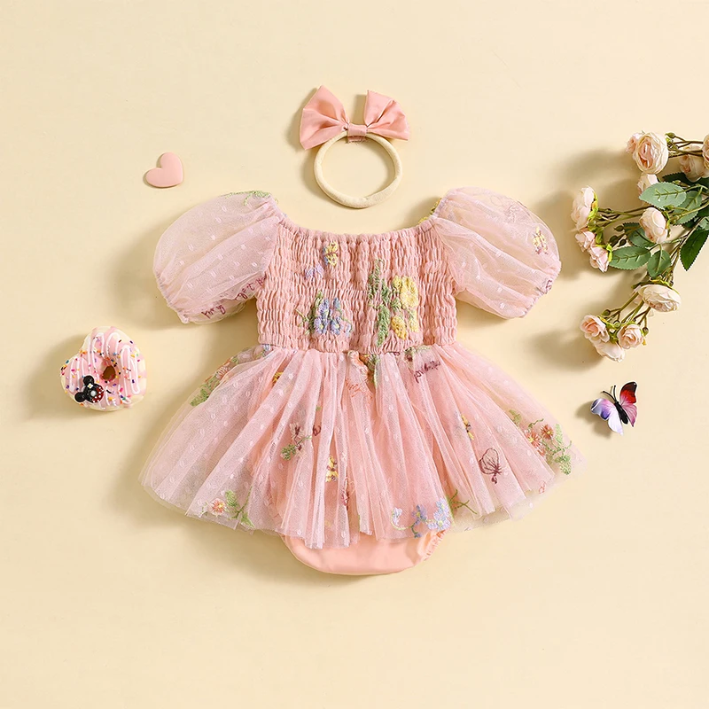 

Baby Girls Dresses Infant Tulle Tutu Dress Summer 1st Birthday Outfit Newborn Romper Fairy Photoshoot Clothes