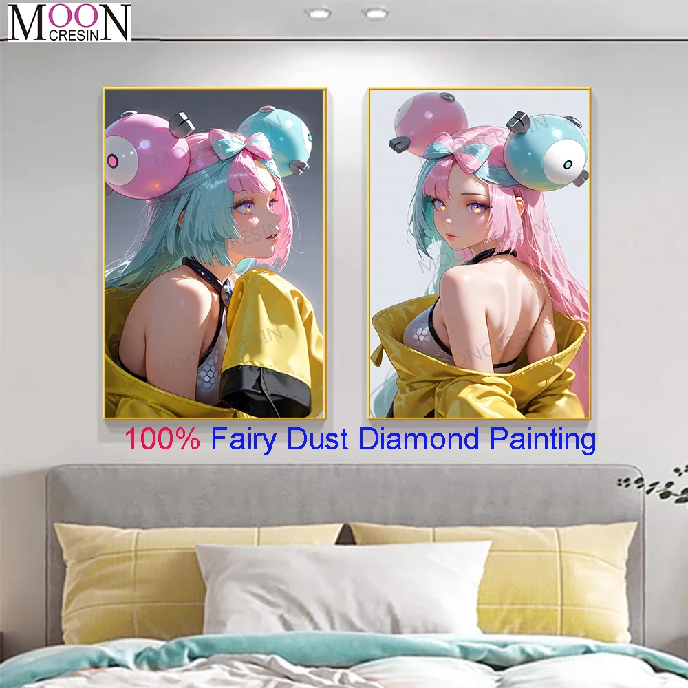 

MOONCRESIN 100% Fairy Dust Square DIY Алмазная вышивка, вышивка крестом, 5D мозаика, кристаллы, стразы AB, декор для украшения шляп и изделий